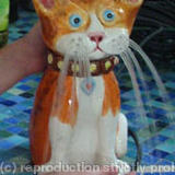 Ginger Cat Fountain - Glazed Ceramic