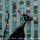 Black Cat # 1 - Glass Fusions, Mexican Smalti and Sicis Iridium