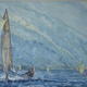 Sailing on Lake Garda | (sold) | 40 x 60cm | Pen and watercolour Sailing on Lake Garda