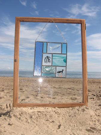 Oyster Catcher Glass Panel 