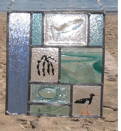 Oyster Catcher Glass Panel 