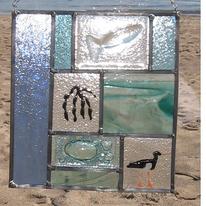 Oyster Catcher Glass Panel 