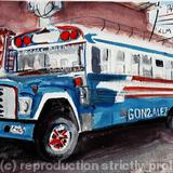 Guatemalan Transport - watercolour on arches paper