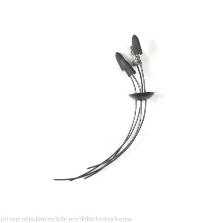 deep purple and oxidised silver pin