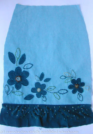 Hand embroidered beaded skirt design