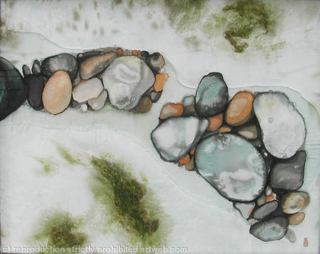 Rock pool with seaweed
