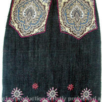 Appliqued vintage fabric and hand embroidered skirt design