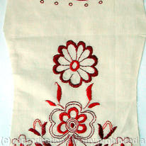 Hand embroidered linen design