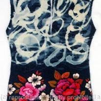 bleached denim border top