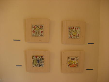 ceramic tiles on wood