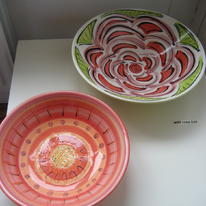 sunburst two and wild rose bowls