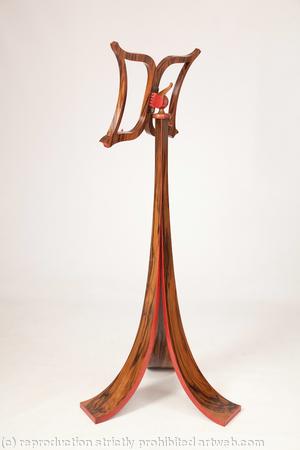 English Walnut and and Pink Ivorywood Lectern 