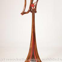 English Walnut and and Pink Ivorywood Lectern 