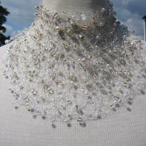 Fine silver collar with pearls and crystals