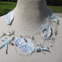 Porcelain and silver neckpiece