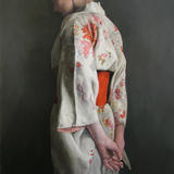 Floral Kimono Standing - Oil on canvas