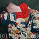 Reclining on Blue Uchikake Kimono