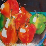 Apples & Pears - Colourful Original Watercolour/Ink Still Life Painting - Watercolour/Ink
