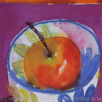 Red apple in bowl