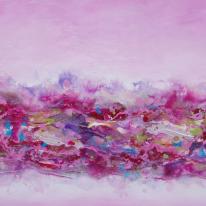 Contemporary Abstract Painting Original Canvas Art Pink - Flow 33