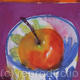 Red apple in bowl