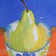 Green pear in bowl