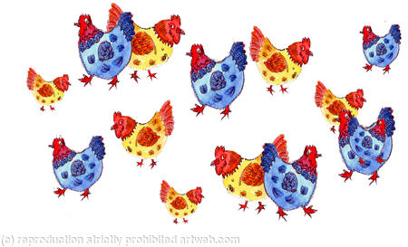 Lots of jolly chickens card