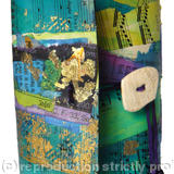 Front of small green medieval binding book - Mixed media cover and 24 pages of Bockingford 300g watercolour pages