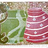 monkey vase and star vase - Relief print