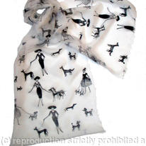 Paris ladies white scarf