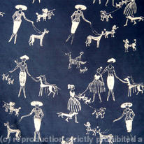 grey and white ladies with dogs