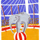 Circus elephant on ball