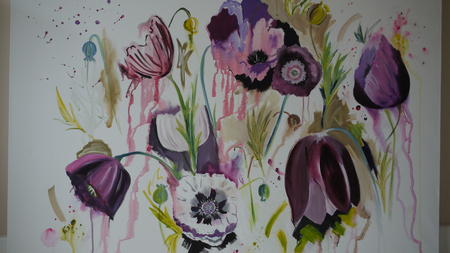 Mauve and lime poppies