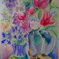 Flowers with elephants