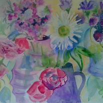 White daisy with pink flowers