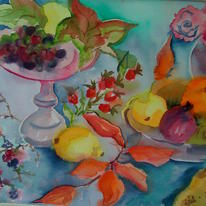 Fruit grapes and blackberries