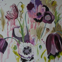 Mauve and lime poppies
