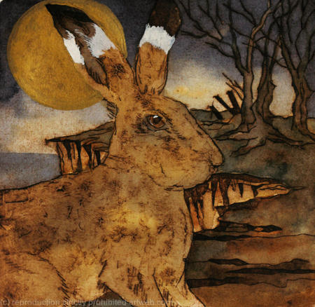 as the gold moon rolled the watching hare saw all, Covehithe