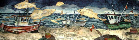 with rising moon the swimmers danced and mocked the stranded boats,Aldeburgh