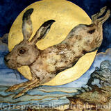 chasing moon as clifftop falls covehithe - handmade print with watercolour