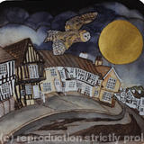 the silent visitor came flying low Lavenham - handmade print with watercolour