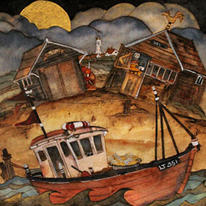 home for tea with golden moon,southwold