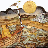 they met once again with the golden moon a gift of swimmers unseen by all, blakeneyblakeney
