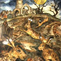 as gold moon rose by crumbling church the march madness began
