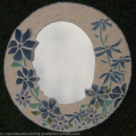 Mirror made with Lucy's ceramics