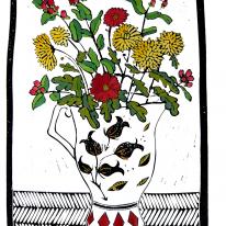 Drusilla Cole tulip vase and flowers