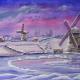 winter windmills | £65 | 50 x 40cm | acrylic on quality watercolour paper winter windmills
