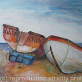 Cley Boats - Acrylic on Board