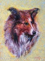 My Pal Sheltie - Acrylics enhanced with pastels
