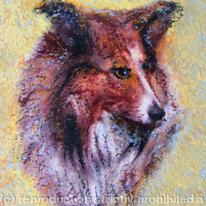 My Pal Sheltie - Acrylics enhanced with pastels